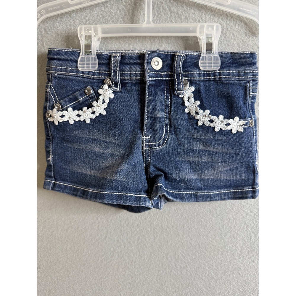 Wallflower Denim Shorts Girls 4 Flower Applique Pockets